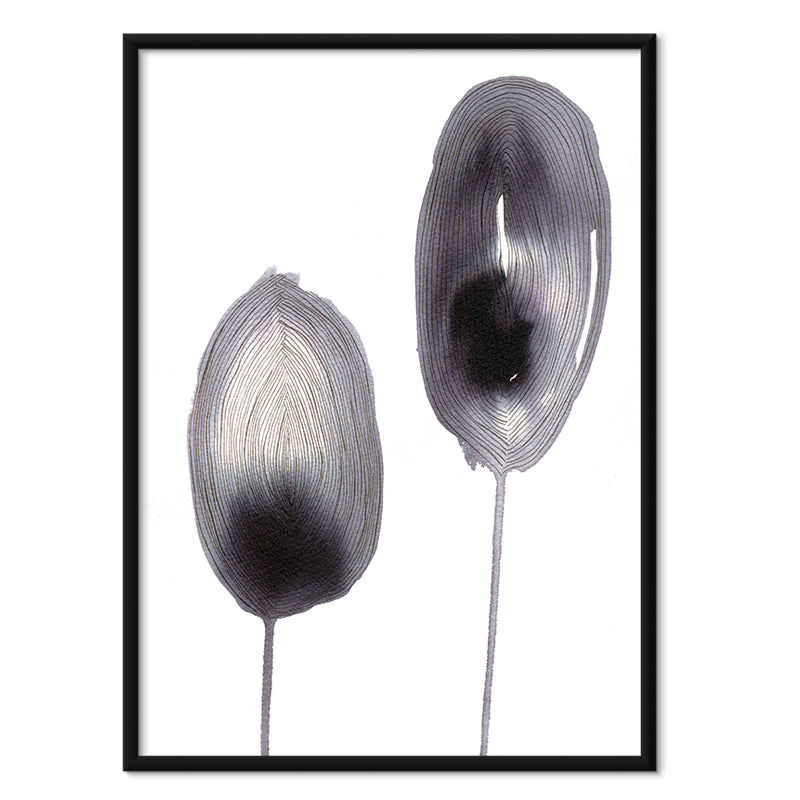 Organic Grey kunstplakat i sort aluminiumsramme – af Mette Handberg