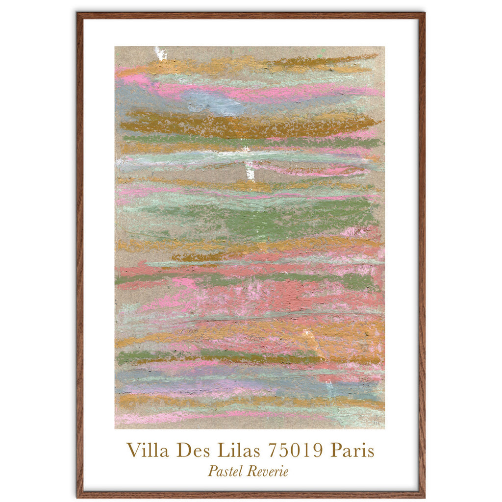 Pastel Reverie kunstplakat i mørk egeramme