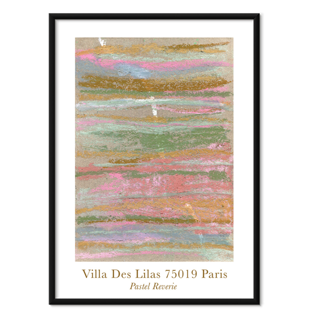 Pastel Reverie kunstplakat i sort aluramme