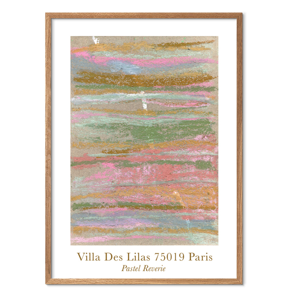 Pastel Reverie kunstplakat i ramme af eg