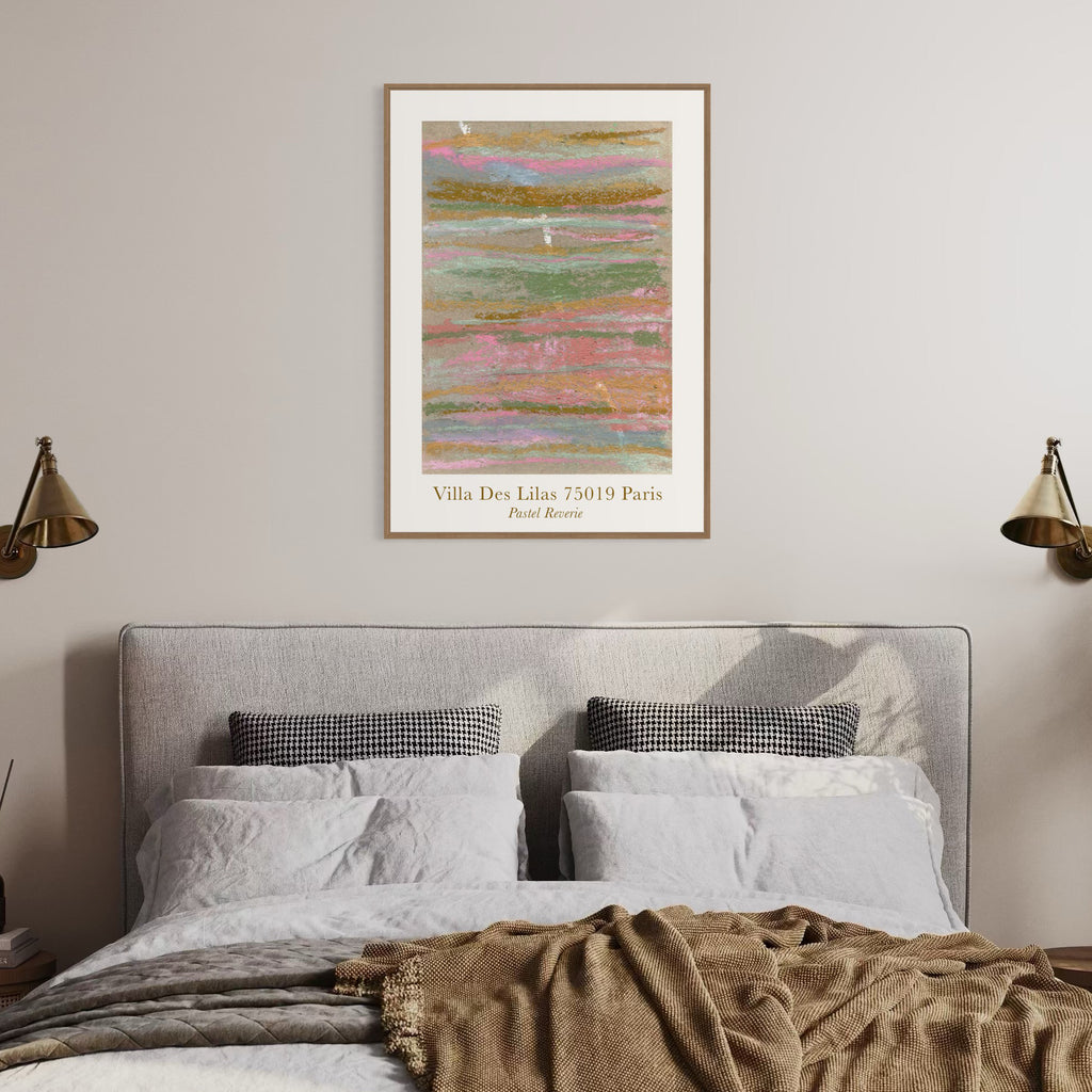 Pastel Reverie kunstplakat i soveværelse
