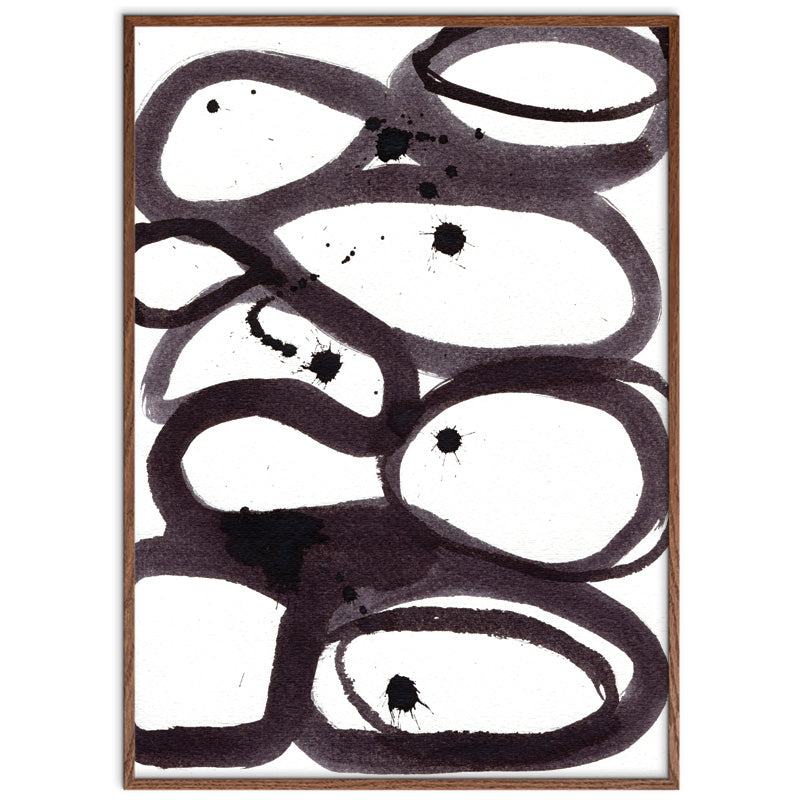 Scribbles kunstplakat i dark oak ramme – af Mette Handberg
