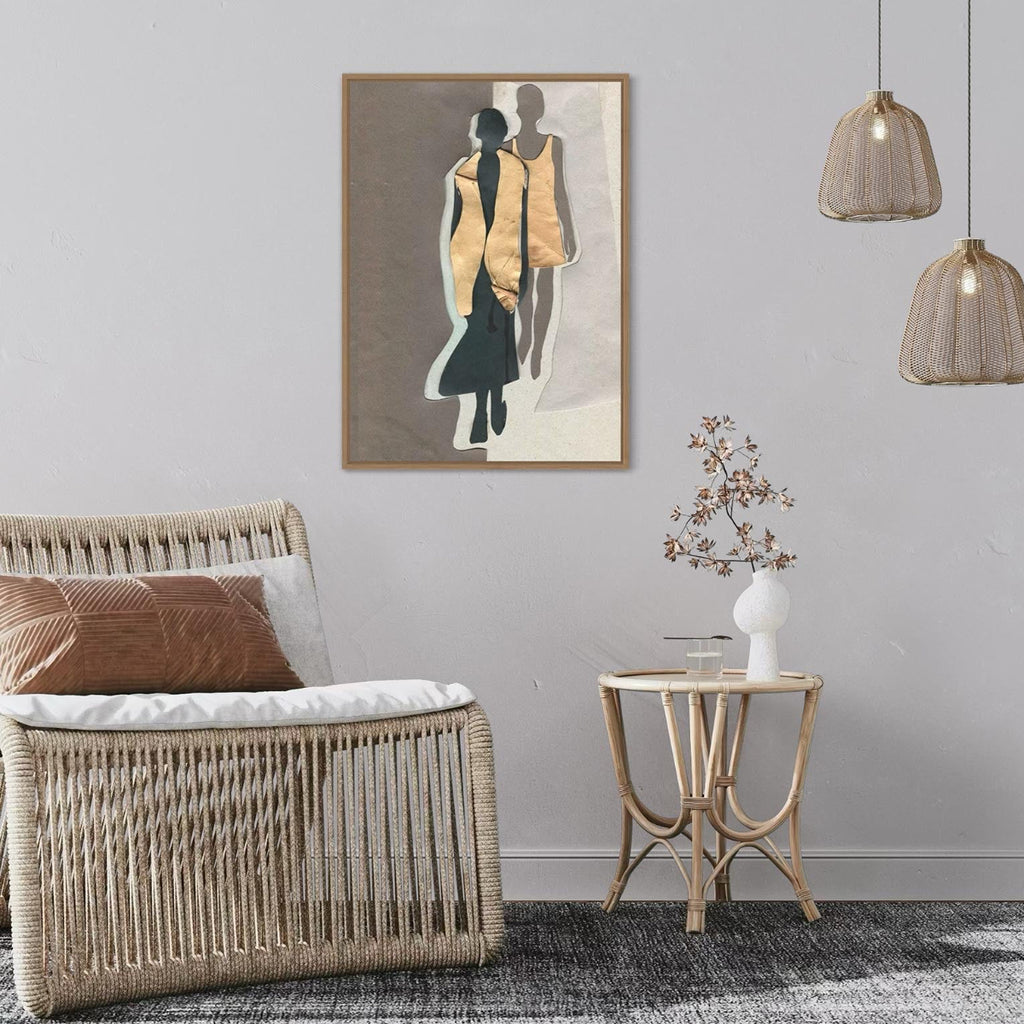 Silhouettes kunstplakat i stuen