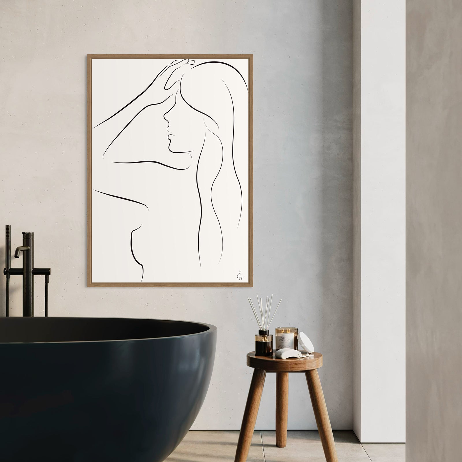  Simple Silhouette kunstplakat i spa omgivelser