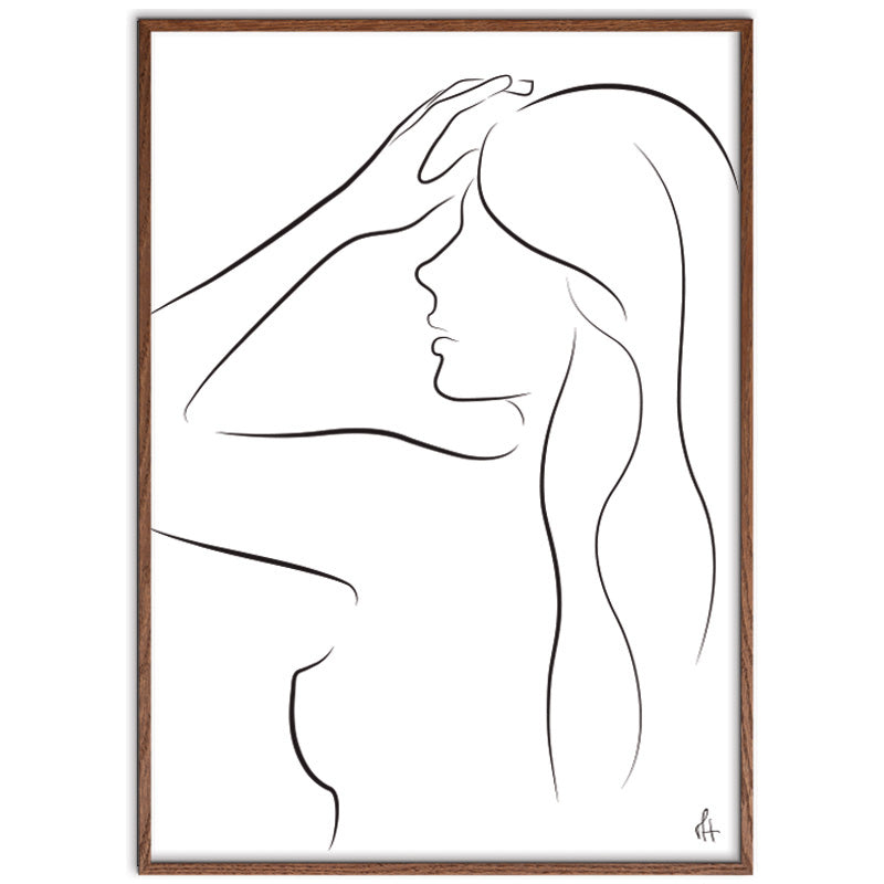  Simple Silhouette kunstplakat af Mette Handberg i dark oak ramme