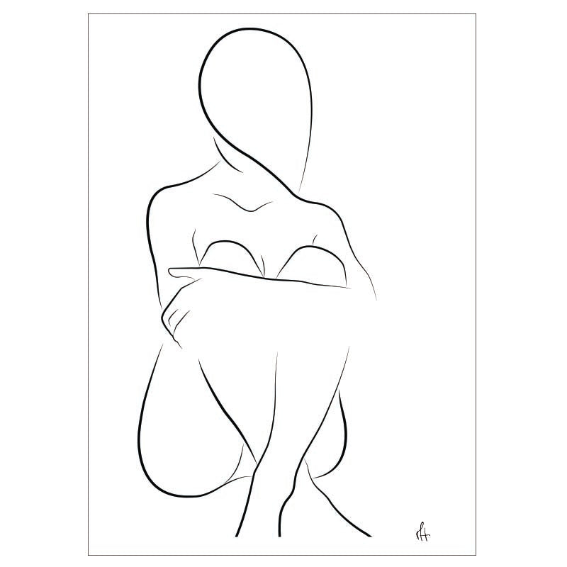 Sitting Silhouette kunstplakat af Mette Handberg