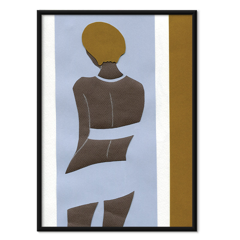 Standing Girl kunstplakat i sort aluminiumsramme