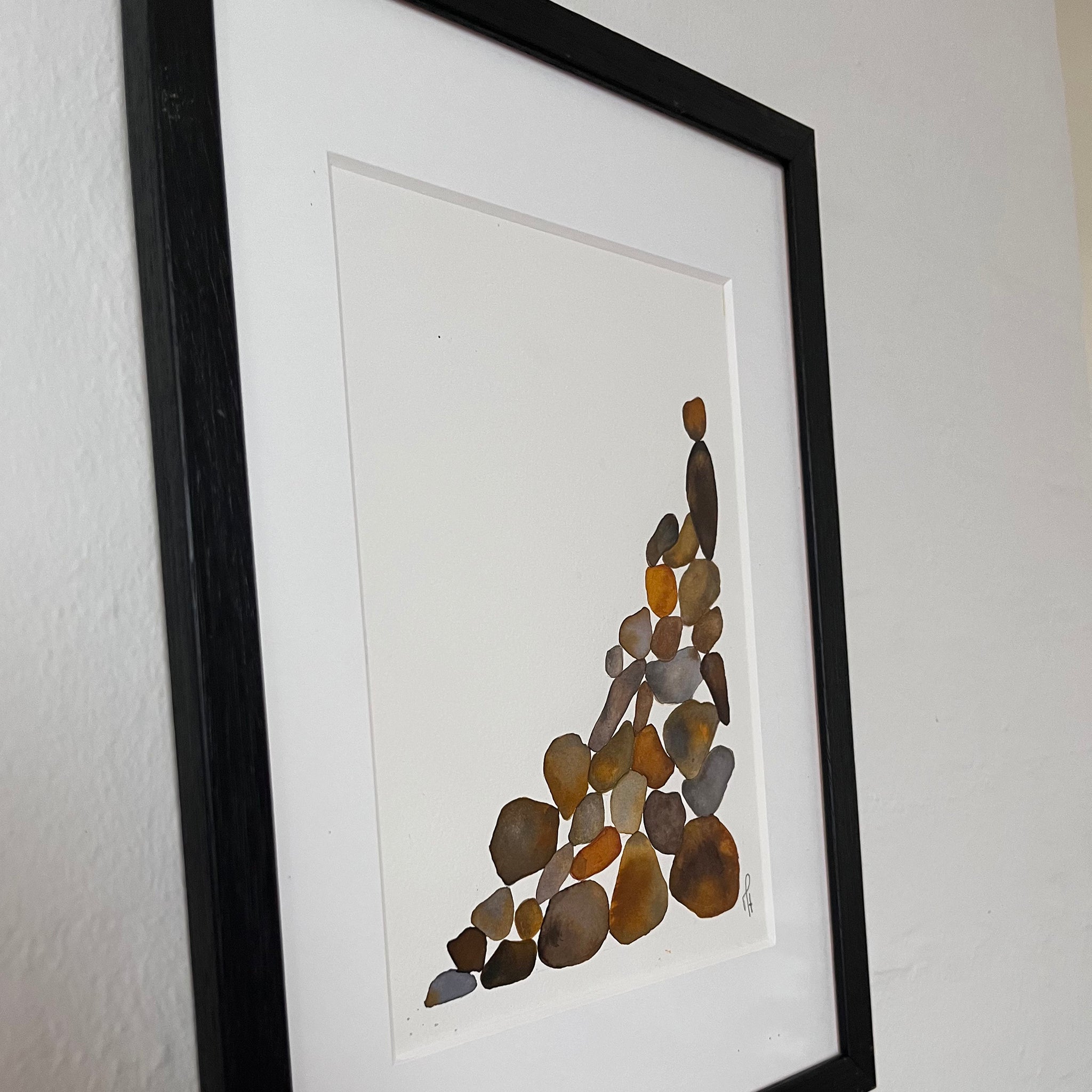 Still Stones – originalt maleri af Mette Handberg, nordisk natur med sten i ro