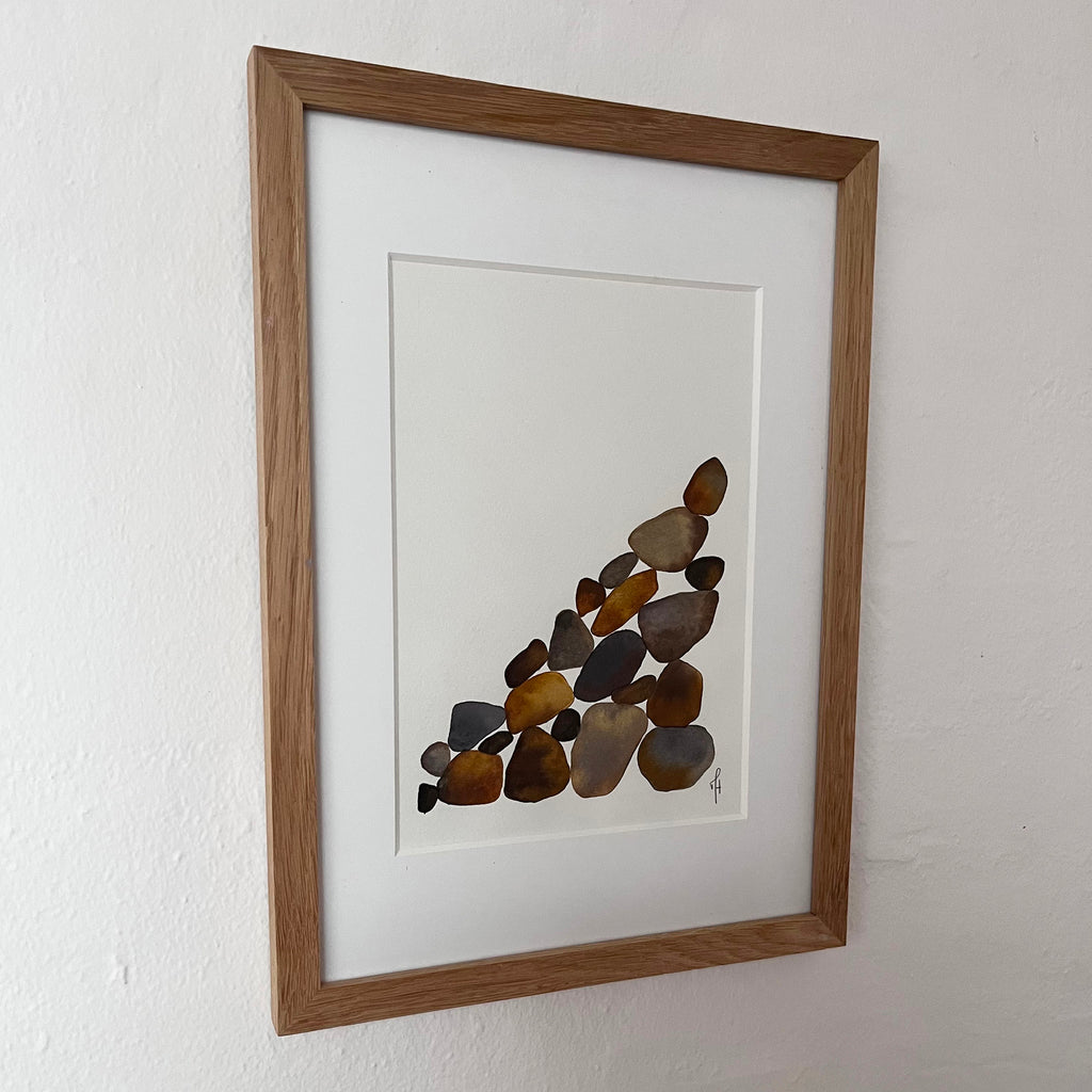 Stones in Balance Original – interiørstyling, maleri af Mette Handberg

