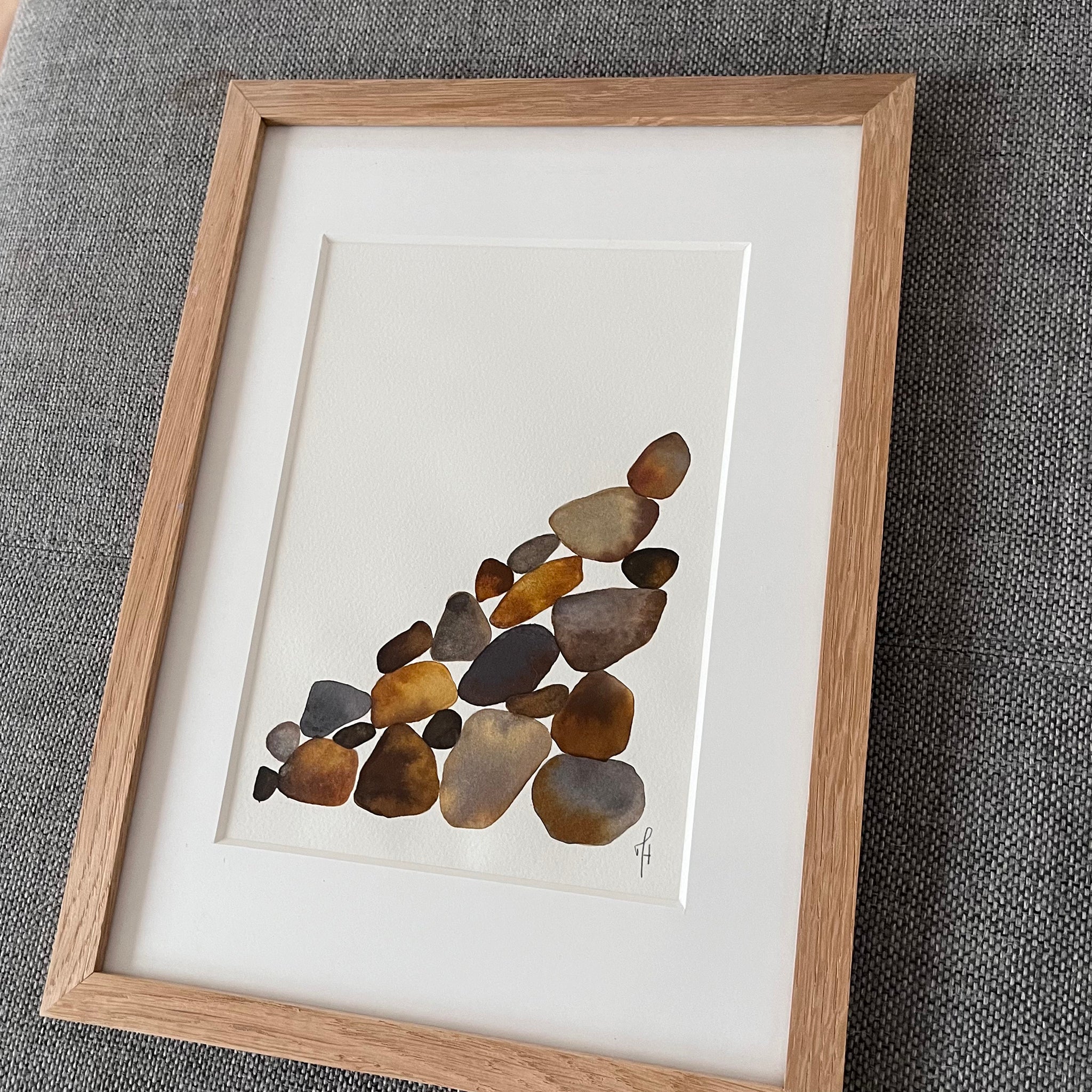 Stones in Balance Original – detalje af maleri af Mette Handberg