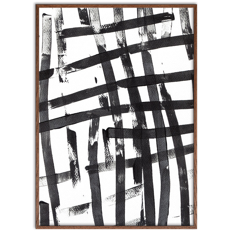 Strokes kunstplakat i dark oak ramme – af Mette Handberg