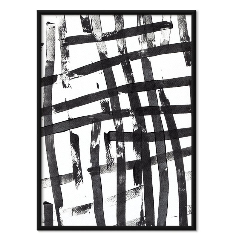 Strokes kunstplakat i sort aluminiumsramme – af Mette Handberg