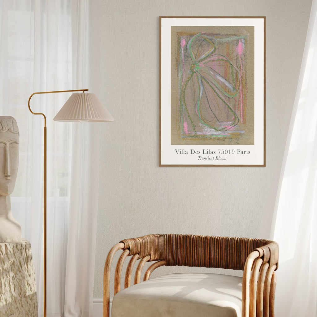 Transient Bloom kunstplakat i stuen