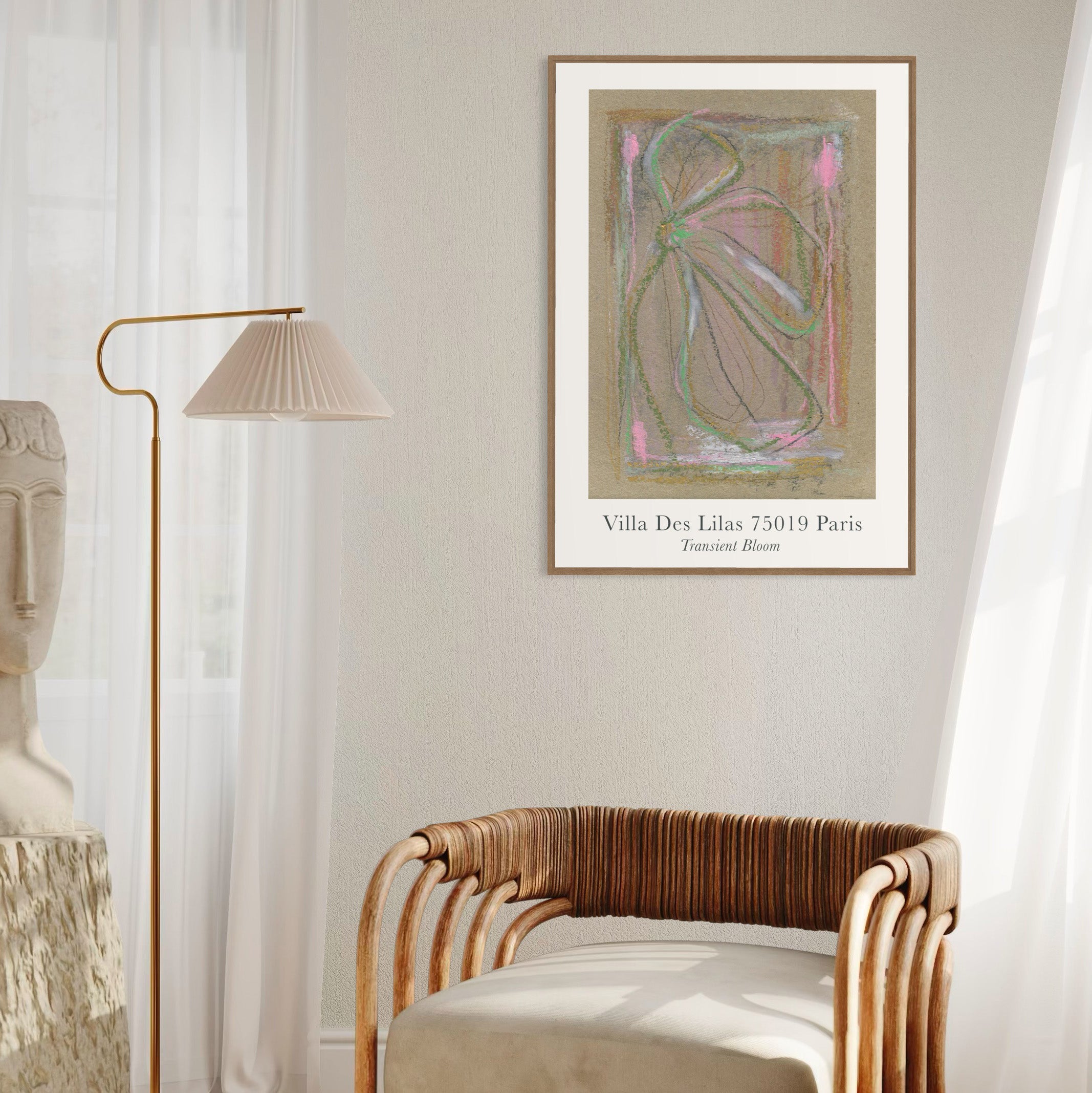 Transient Bloom kunstplakat i stuen