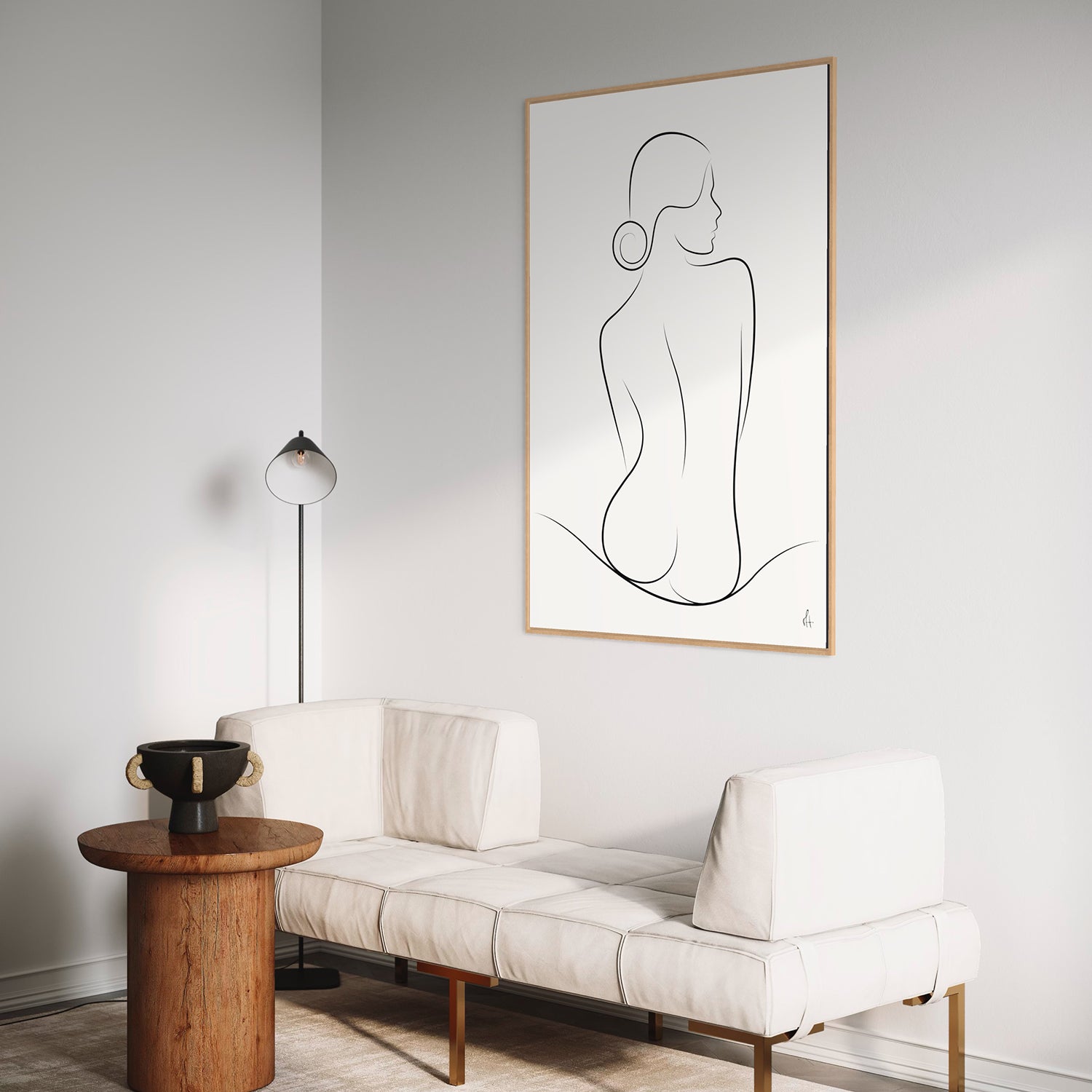 Wave Silhouette kunstplakat i stuen