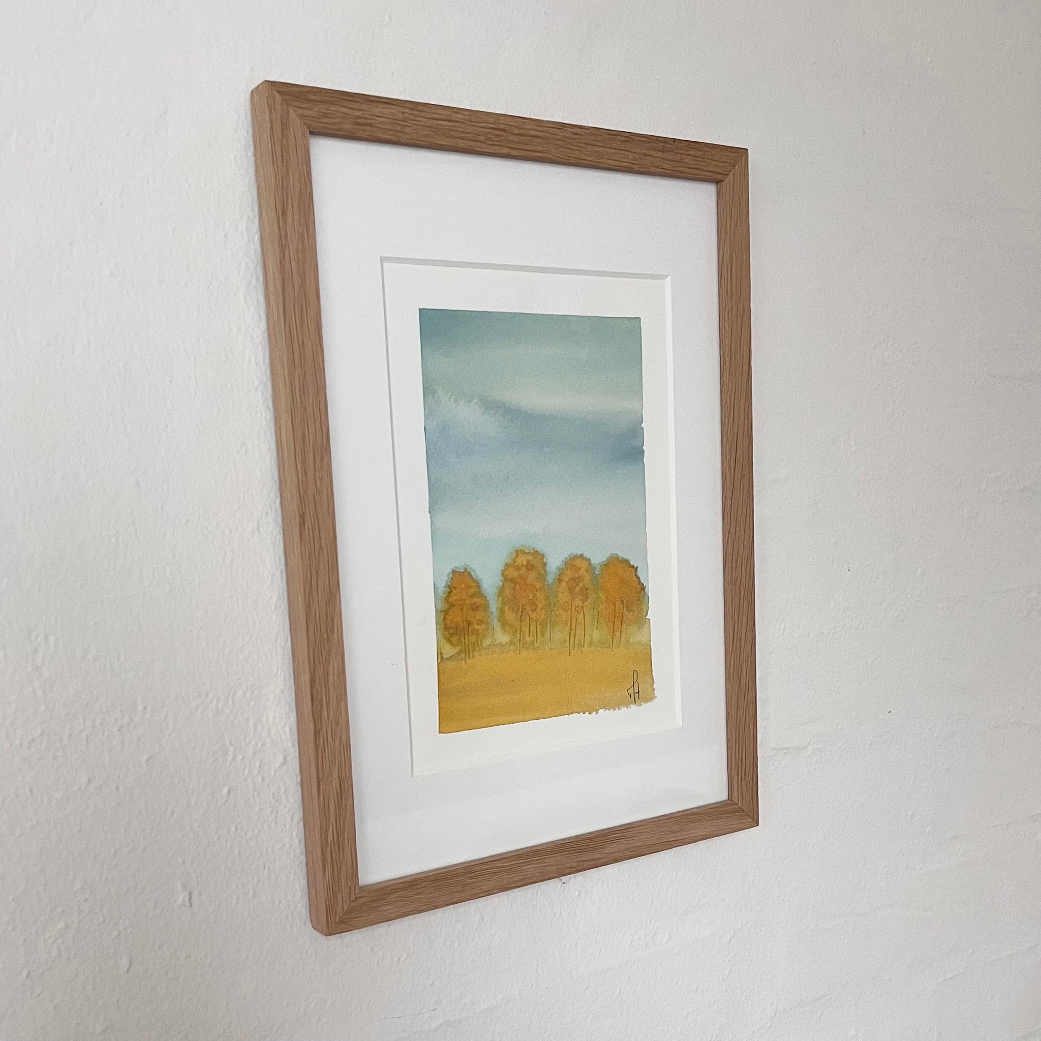 Yellow Trees 1 – originalt maleri af Mette Handberg, nordisk natur med gule træer