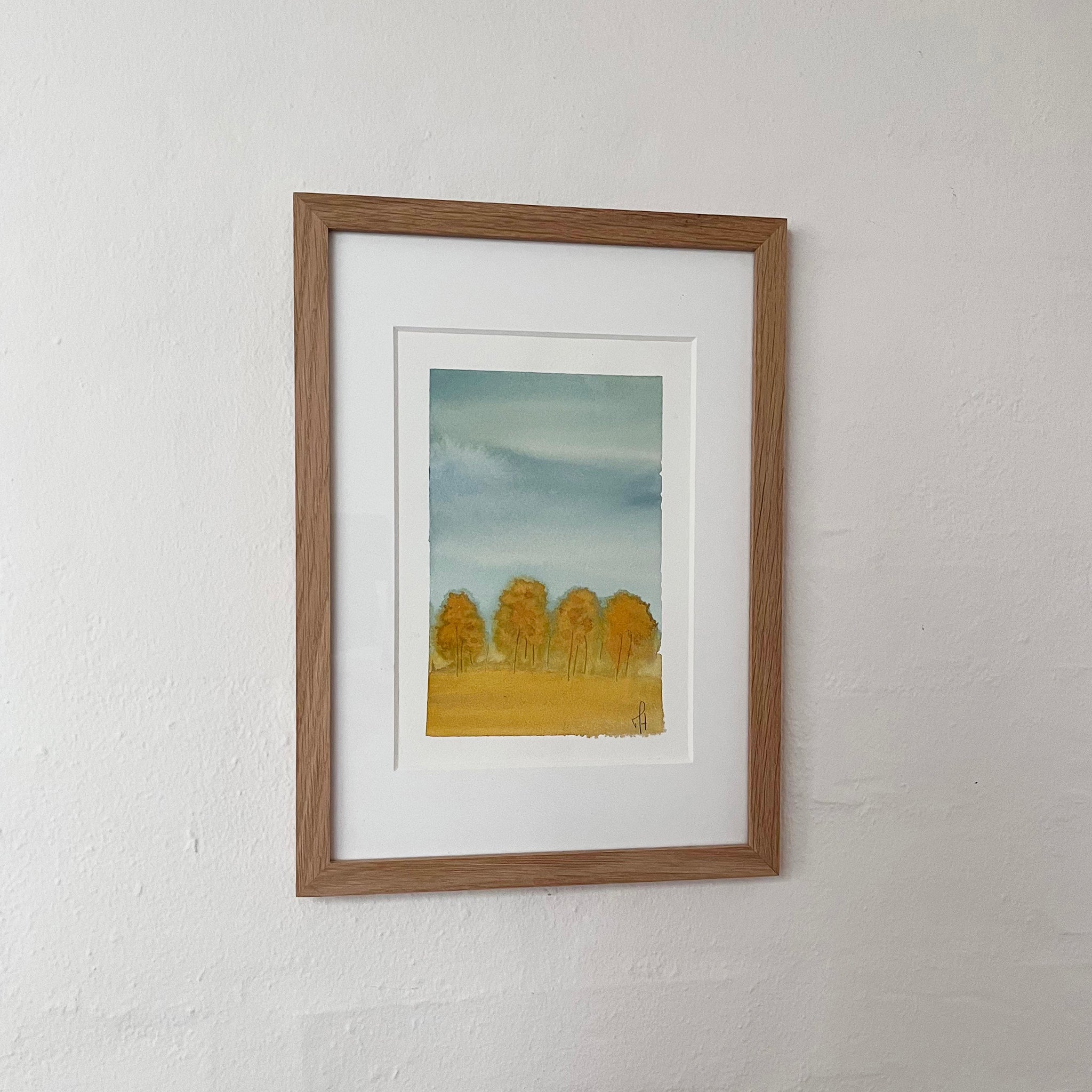 Yellow Trees 1 Original – interiørstyling, maleri af Mette Handberg
