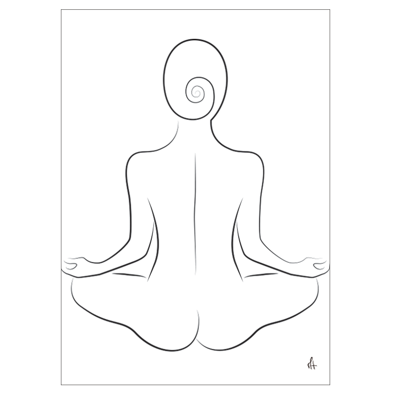 Yoga Silhouette kunstplakat af Mette Handberg